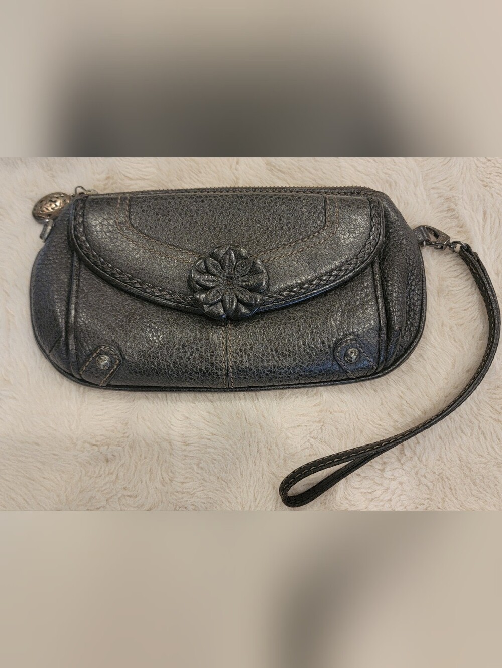 Brighton Mira Flor Large Wallet Chocolate Leather